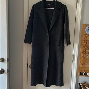 Free People Collared Longline Duster Cardigan